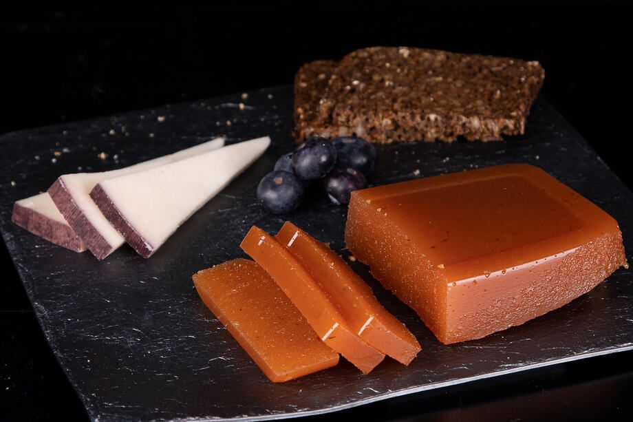 Quince paste is perfectly paired with Manchego cheese, Spanish fried almonds or fig cake