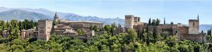 Panoramic view of The Alhambra in Granada