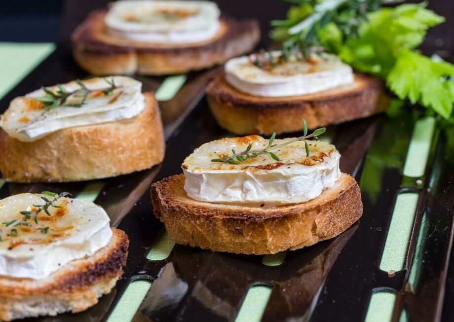 Hapiness can be found in a tapa of goat cheese roll.