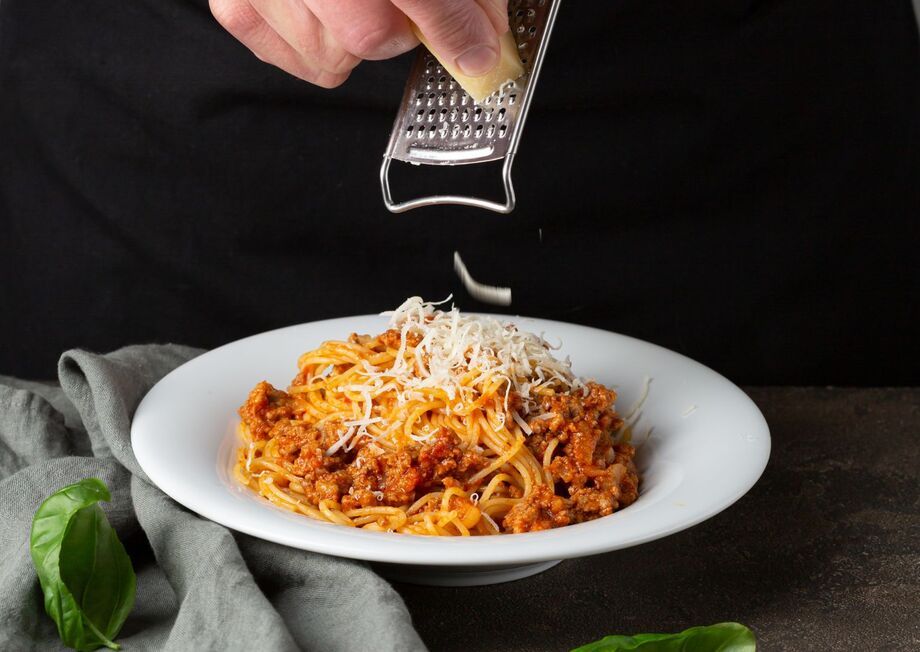 The perfect touch to a pasta dish is grated manchego cheese.