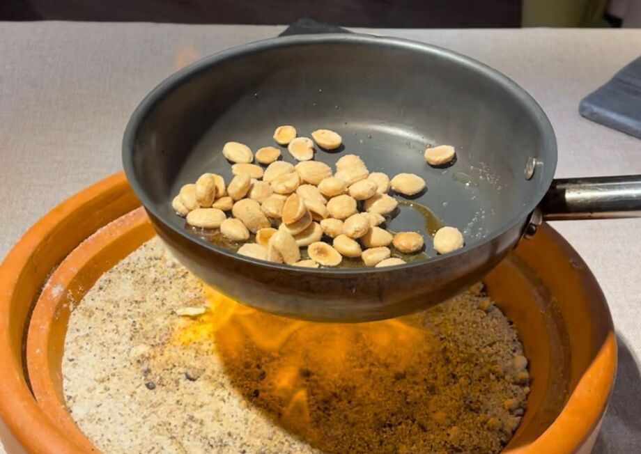 Mix the Marcona almonds with the caramel.