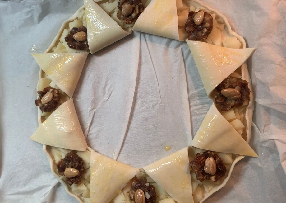 Bake until the almonds are toasted, perfectly complementing the golden, crisp puff pastry.