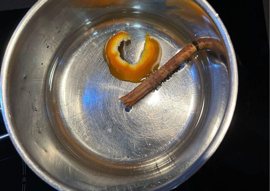 Infuse water with cinnamon and orange peel for a flavorful rice base.