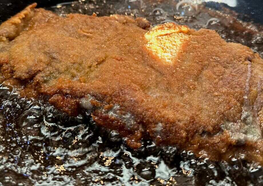 Once browned, transfer it to a plate lined with paper towels to absorb the excess oil.