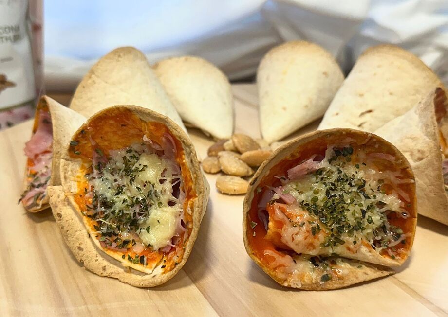 Pair your pizza cone with Deliart Marcona almonds for the ultimate snack.