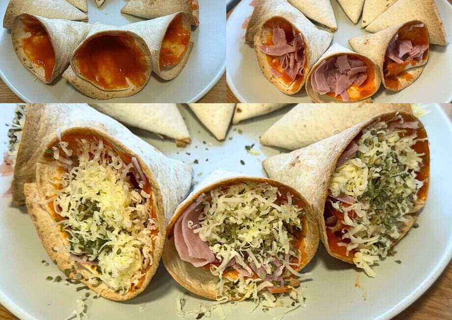 Pizza cones with Deliart Mahon cheese magic.
