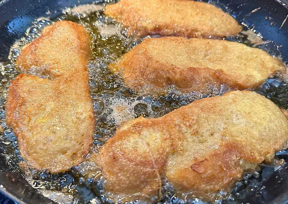 Torrijas dipped and fried to perfection.