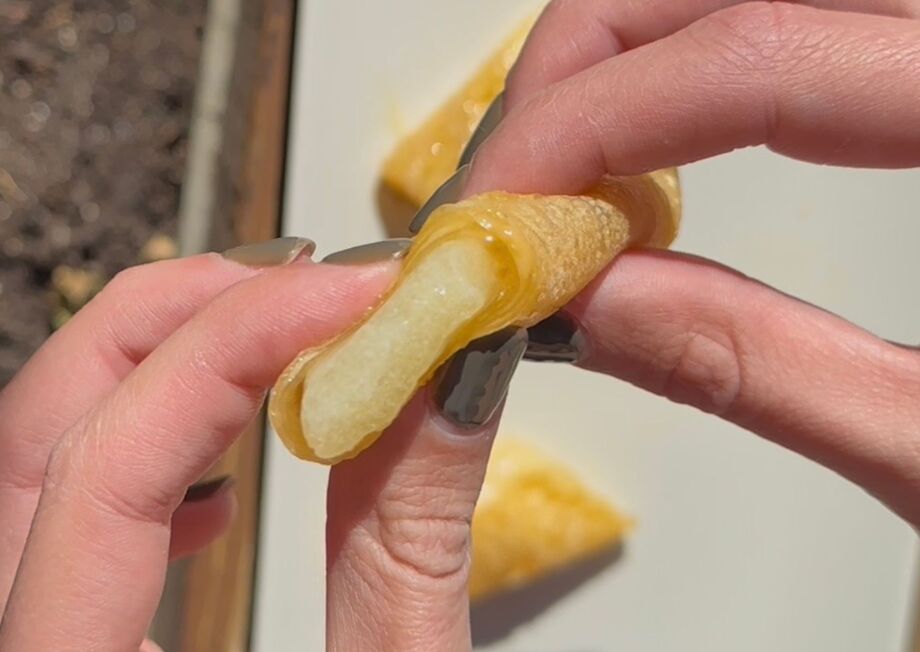 Delicious melted Idiazabal cheese