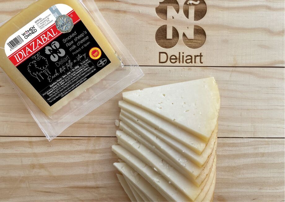 the cheese has a smoky flavor that is reminiscent of caramel and bacon!