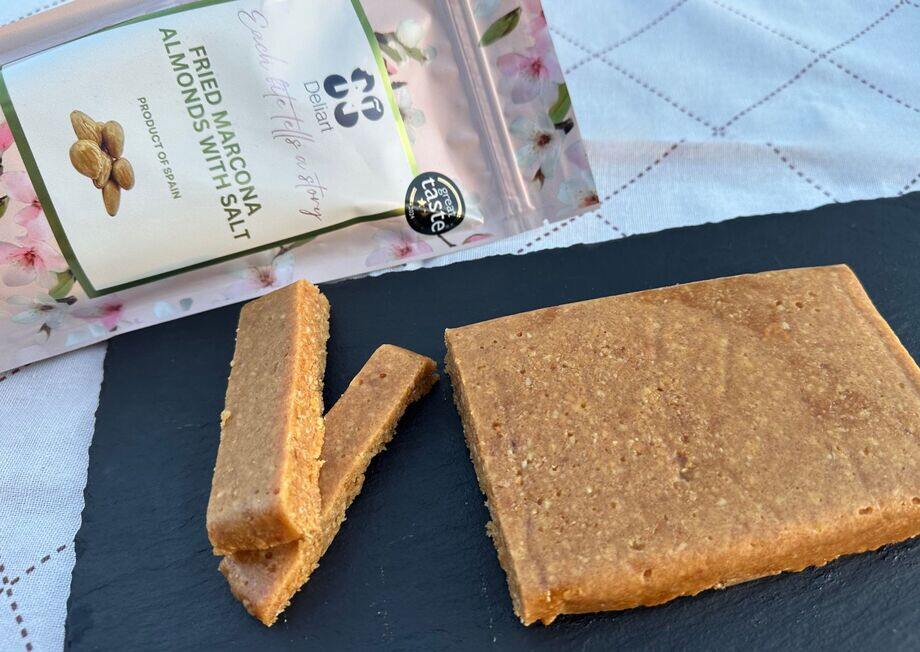 Soft turrón transforms this flan into a Christmas classic.