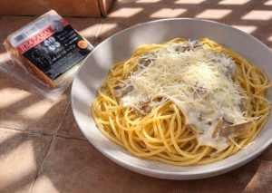 spaguetti with idiazabal cheese sauce